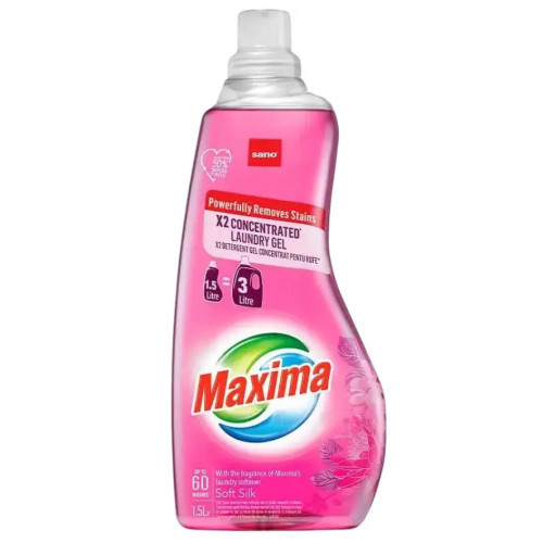 Концентрований гель для прання Sano Maxima Soft Silk, 60 прань, 1.5 л